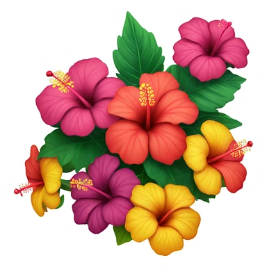 a bouquet with many hibiscus sticker