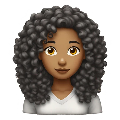 mixed girl with curly hair sticker