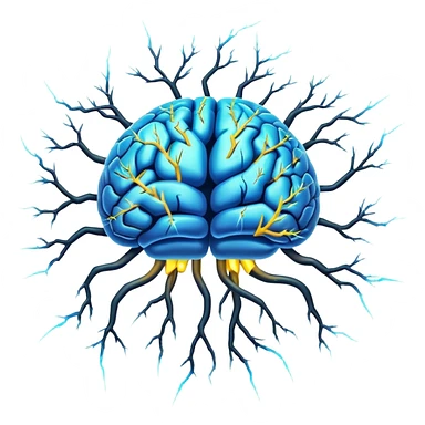 lightning brains sticker