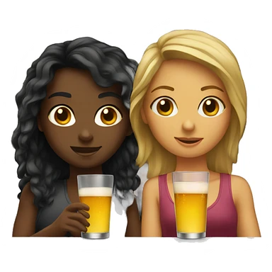 Two girls at the bar sticker