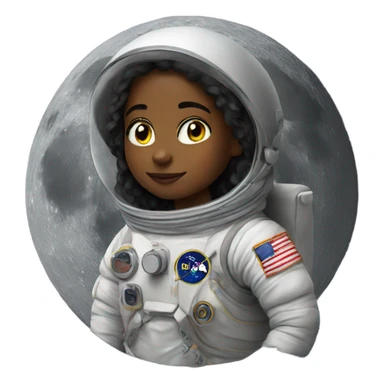 Girl on the moon sticker