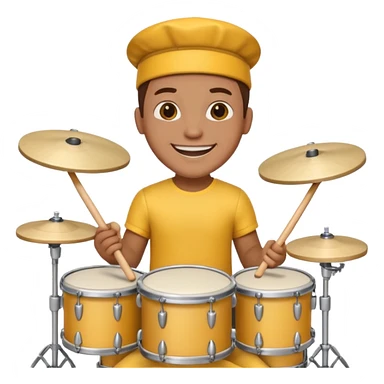 yellow drummer at drum kit sticker
