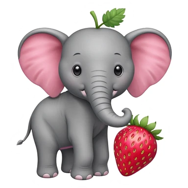 elephant on a strawberry sticker