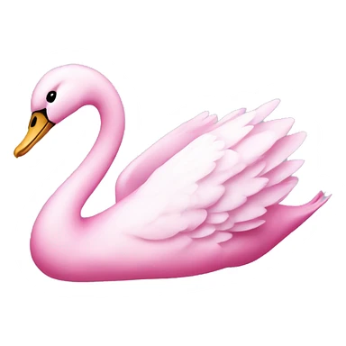 Pink swan with bow on neck sticker