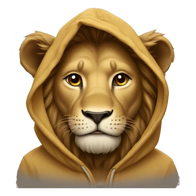 Lion in a hoodie sticker