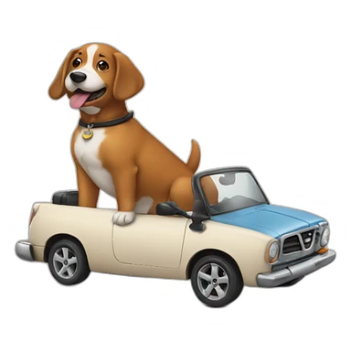 Dog riding car sticker