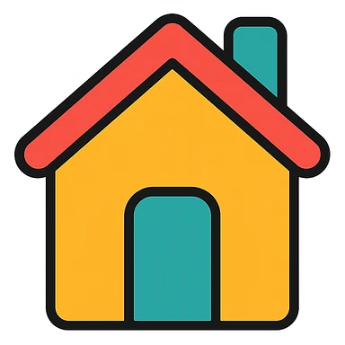 home icon, flat icon, modern flat style, simple house shape, clear lines sticker