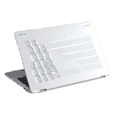 A minimalist laptop with abstract shapes, modern and sleek design. sticker