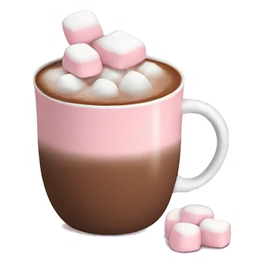 Light Pink mug of hot chocolate with marshmallows  sticker