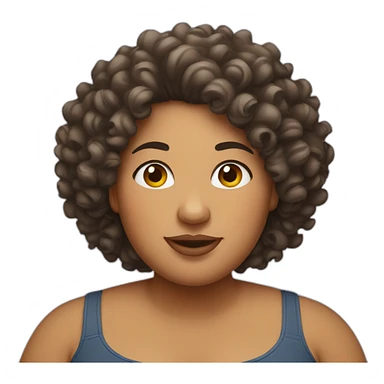 fat curly haired mixed woman sticker