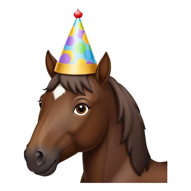 Dark brown horse birthday sticker