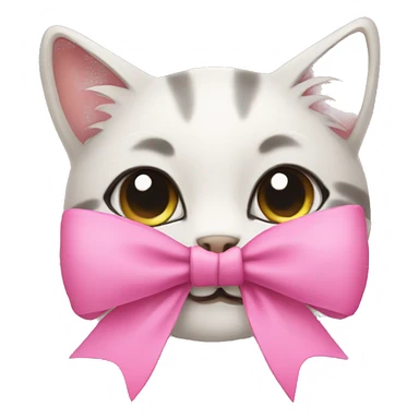 Cat wearing a pink bow sticker