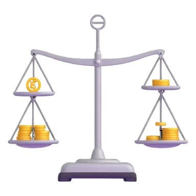 balance scale with euro symbol in the pans sticker