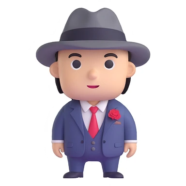 gangster in a felt hat, pink sticker