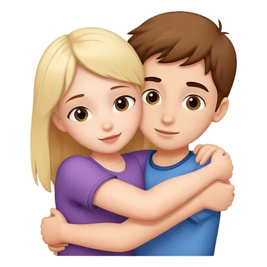 girl hugging boy sticker