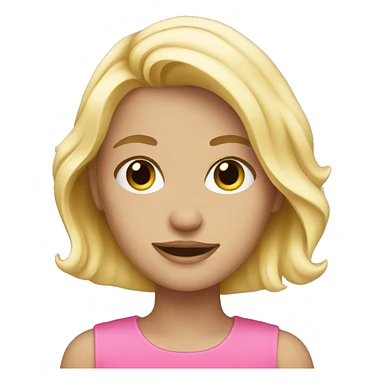 Blonde girl who likes the color pink sticker