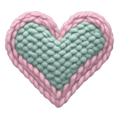 Pastel knit heart sticker