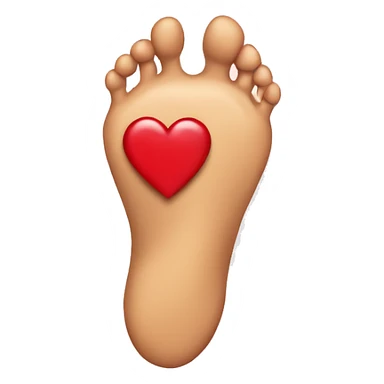Foot in shape of heart sticker
