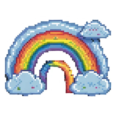 rainbow with clouds sticker