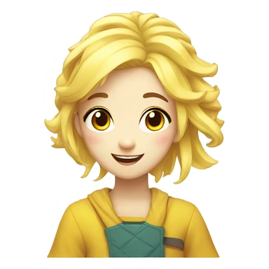 girl yellow hair cute anime sticker