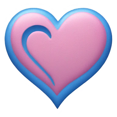 Blue and pink heart sticker