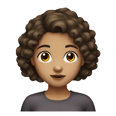 girl with dark brown hair light skin and hazel eyes sticker