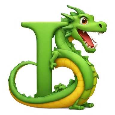 letter H with dragon sticker