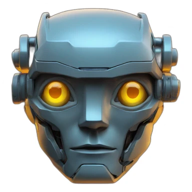 mecha face 3d glow square eyes sticker