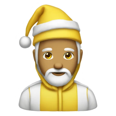 Yellow Santa costume sticker