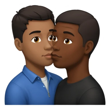 The black guy, kissing a white guy With dark hair sticker