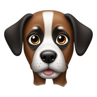 Dog with a black face and ears and brown color sticker