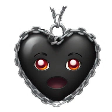 Emo black heart with chains sticker