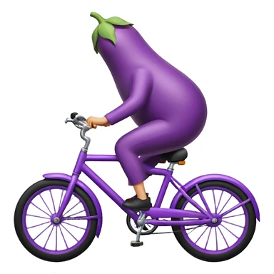eggplant riding a bike sticker