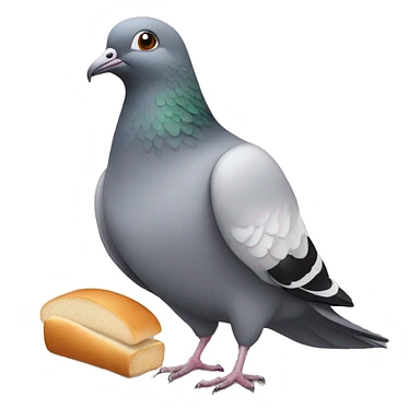 pigeon with bread sticker