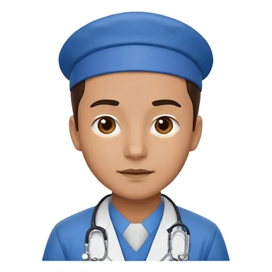 doctor con uniforme azul sticker