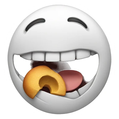 rounded emoji with opened mouth eats sticker