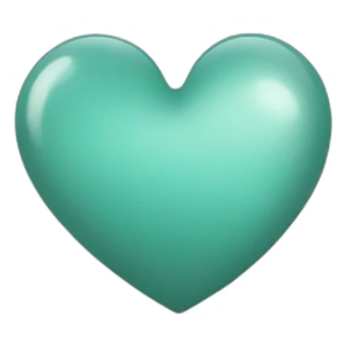 teal heart with no face sticker