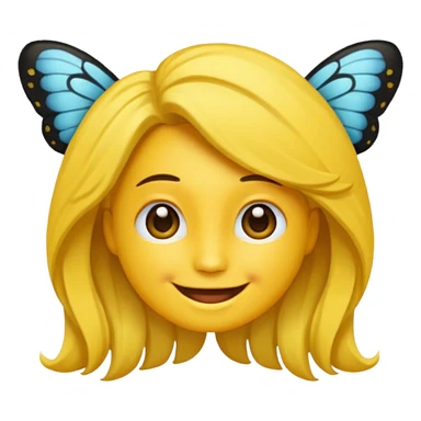 Emoji sourire avec un nœud papillon dans les cheveux sticker