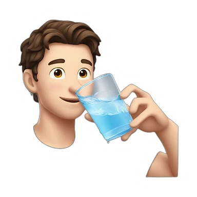 tom holland drinking a glass of water sticker