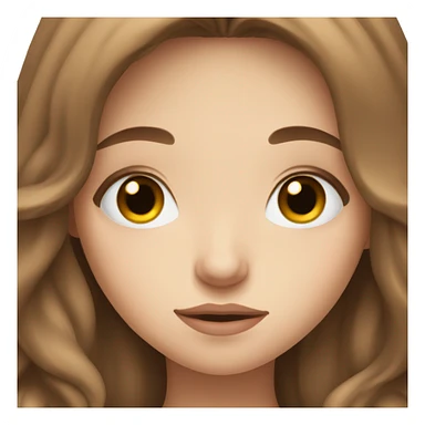 Tired pretty girl with long brown hair and blue eyes sticker