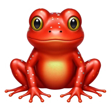 Frog Cute Red Glitter transversal sticker