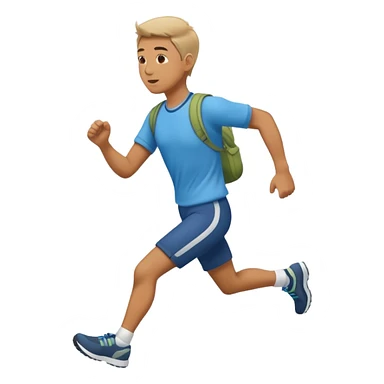 man running to the right, full body, walking clothes sticker
