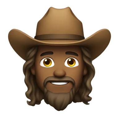 Cowboy with long hair  sticker