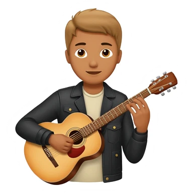 man holding guitar sticker