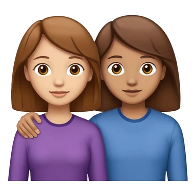 Make an best Friends Sticker in Cartoon Style with Brown and Brown hair sticker