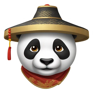 Panda with chinese hat sticker