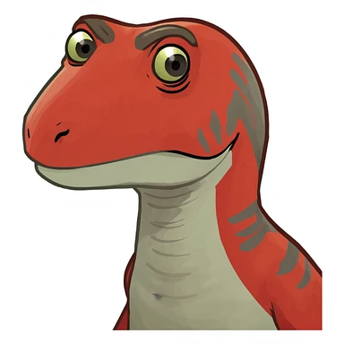 red cute Velociraptor sticker