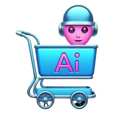 cart with a glowing AI sign sticker