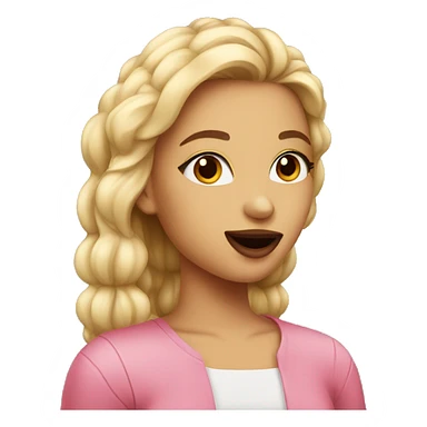 a girl holding lipstick sticker