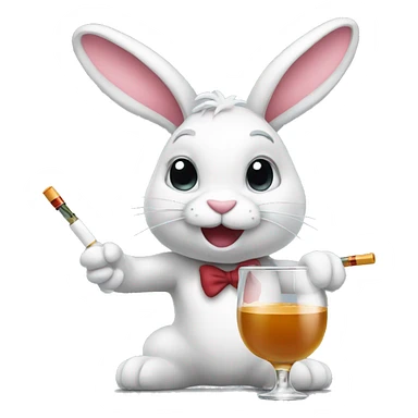 Bunny taking a shot  sticker